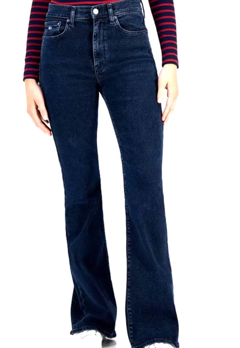 Tommy Jeans Women's Sylvia High-Rise Button Placket Jeans in Dark Wash Denim